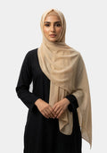 Chiffon Hijab With Cap-Cream