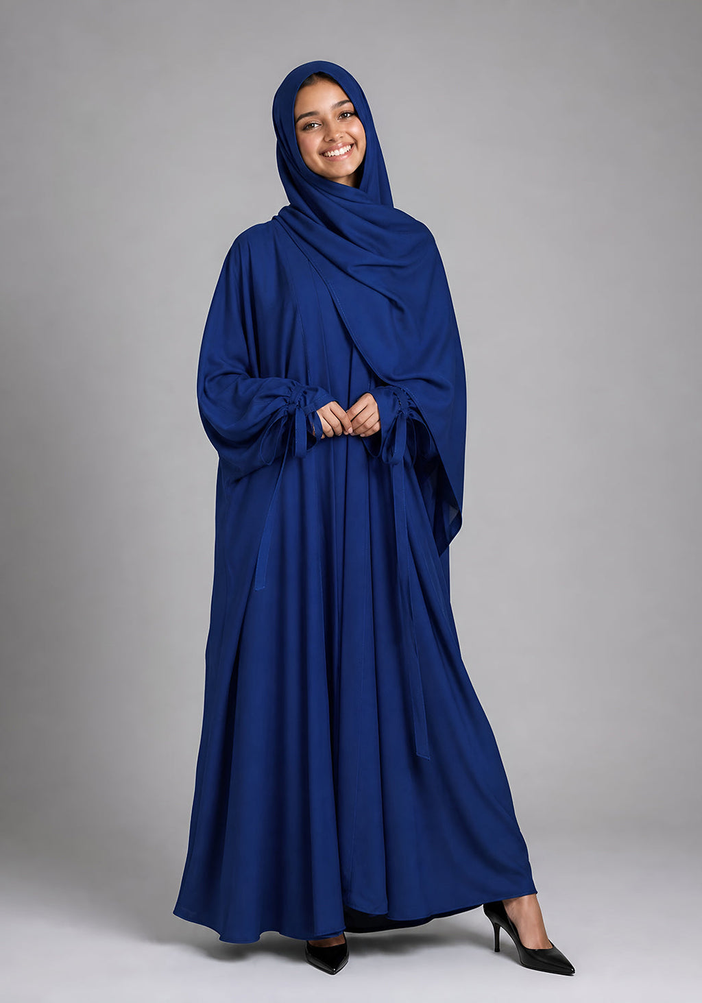 Double Layered Abaya Set - Blue