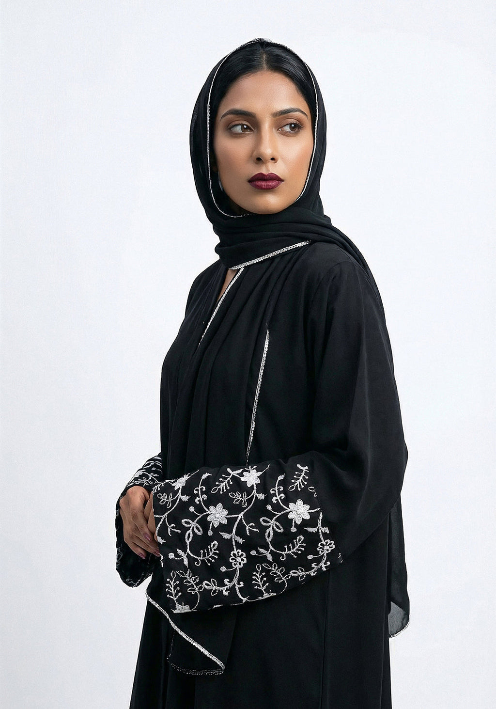 Black Sleeves Embroidery Abaya | The Classic Edits