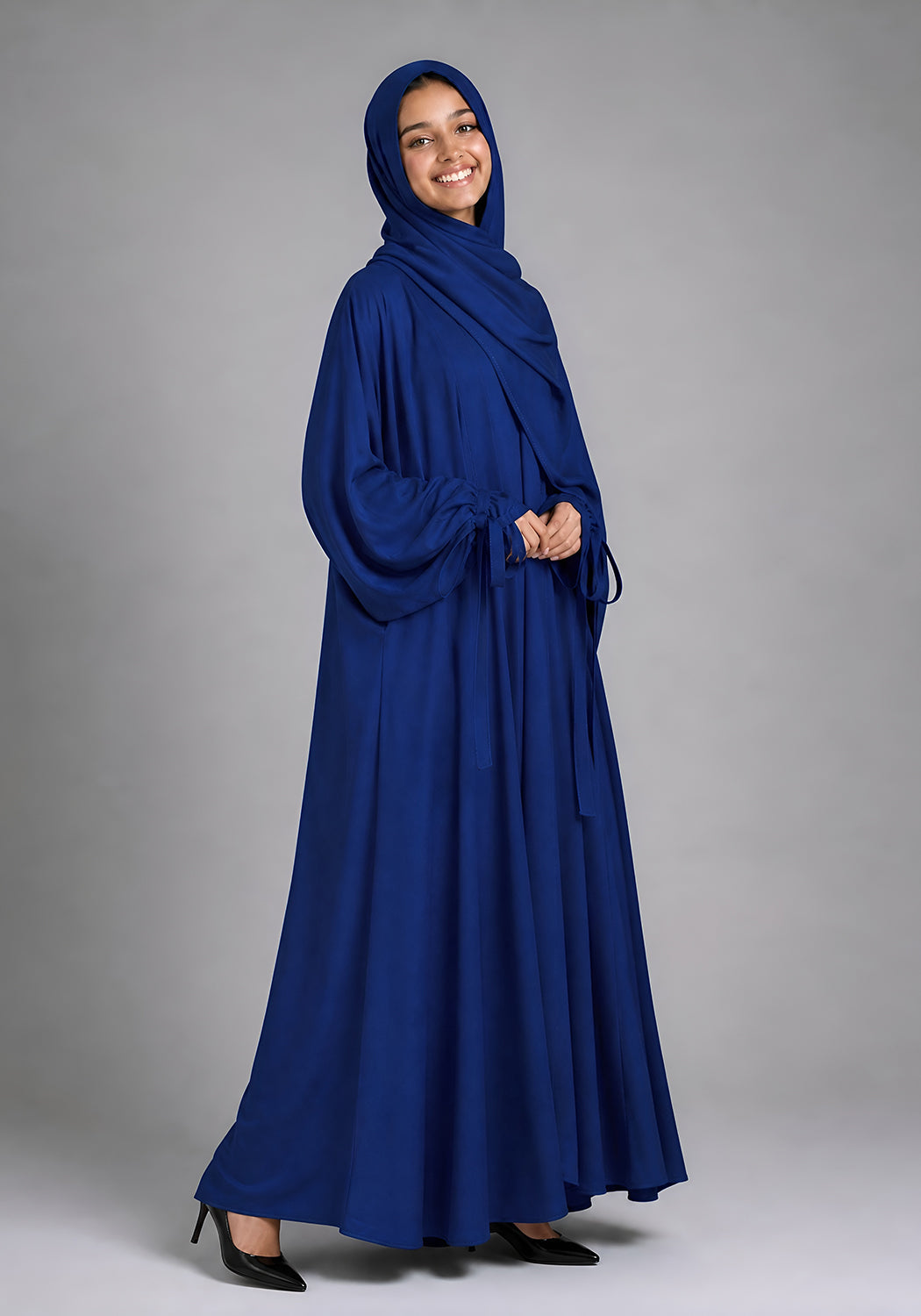 Double Layered Abaya Set - Blue