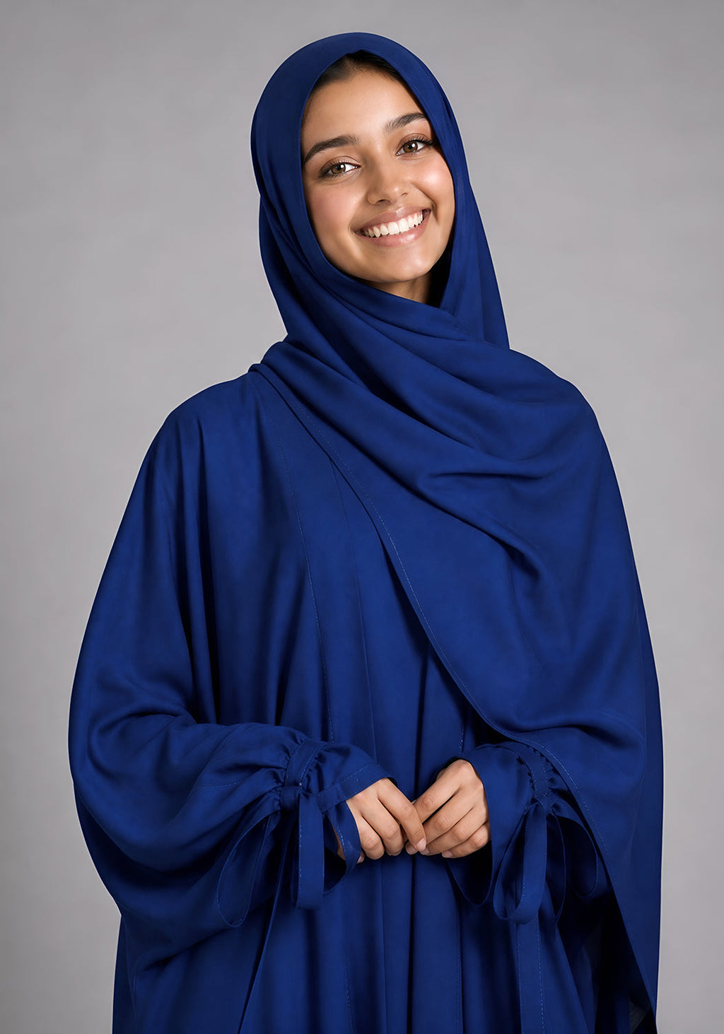Double Layered Abaya Set - Blue