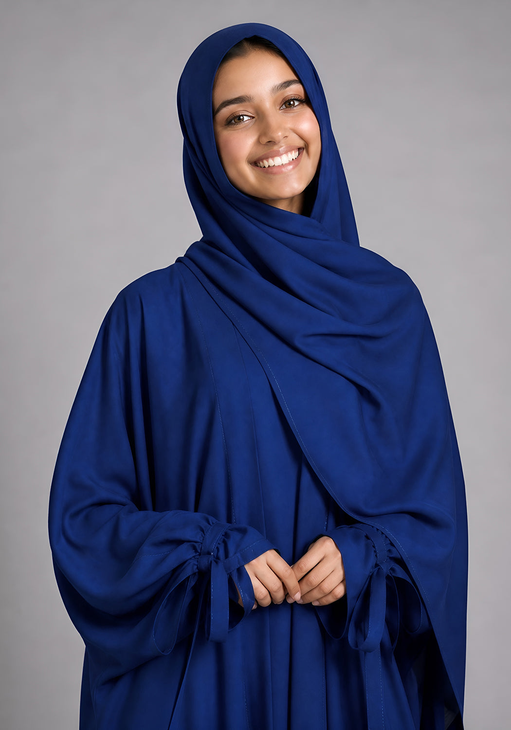 Double Layered Abaya Set - Blue