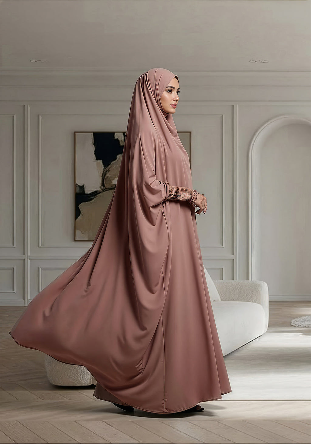 Saudi Jilbab - Tea Pink