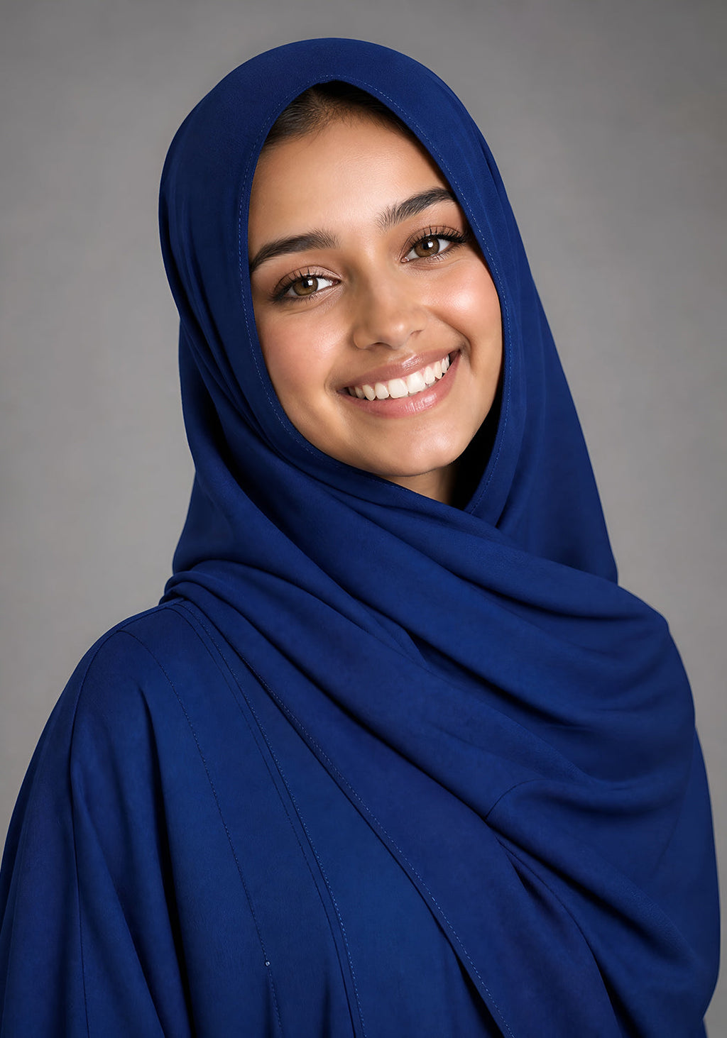 Double Layered Abaya Set - Blue