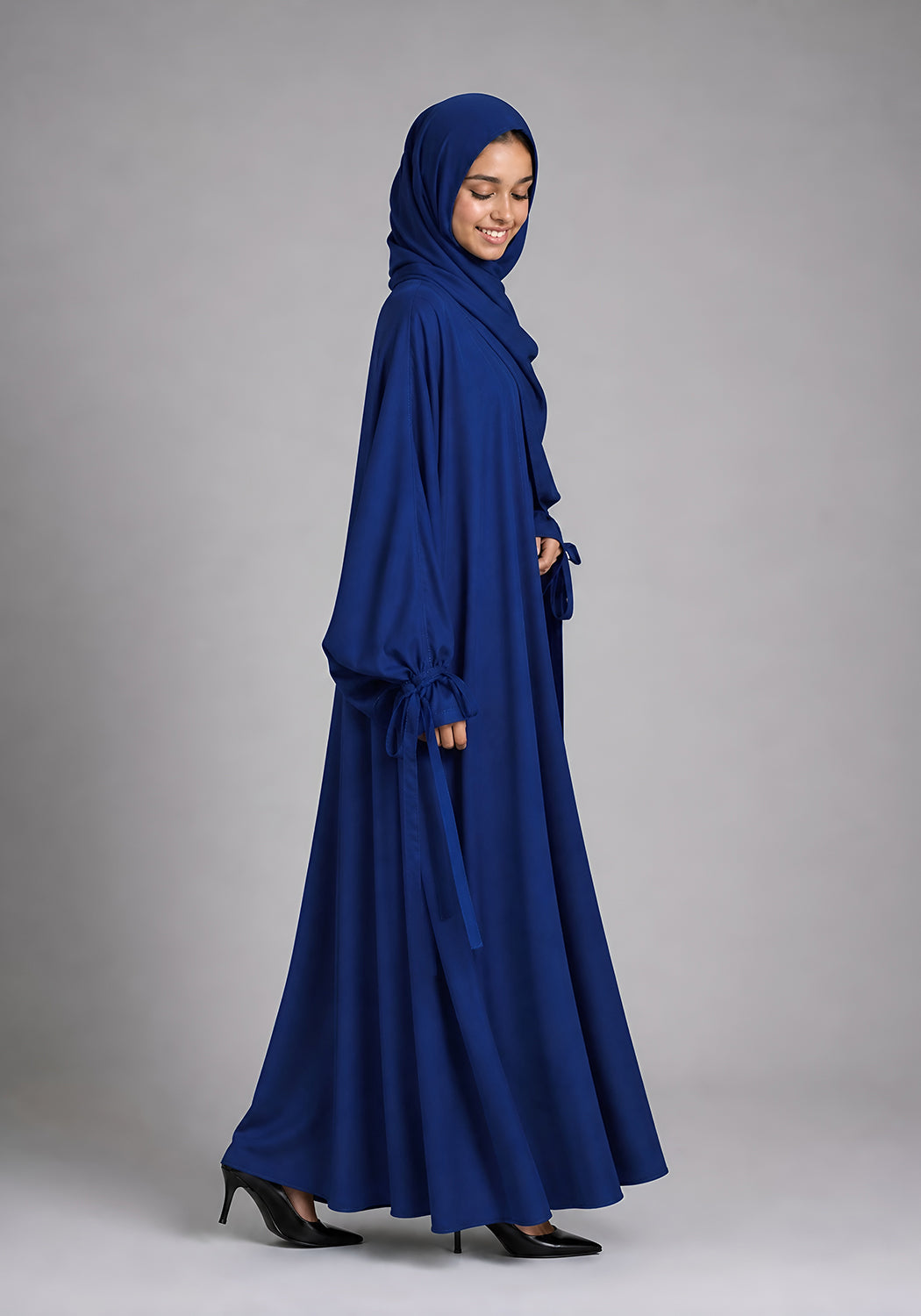 Double Layered Abaya Set - Blue