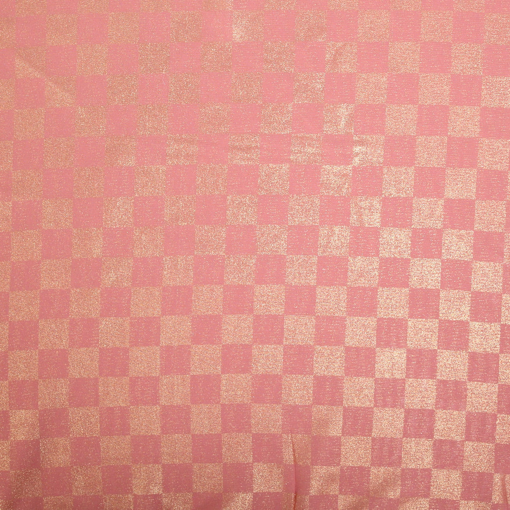 Chiffon Check Foil-Light Pink