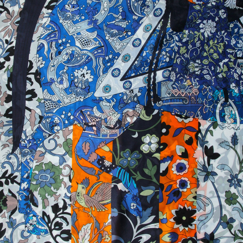 Silk Branded-Navy Blue-Orange