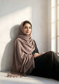 Palm Leaf Cashmere Hijab - Coffee