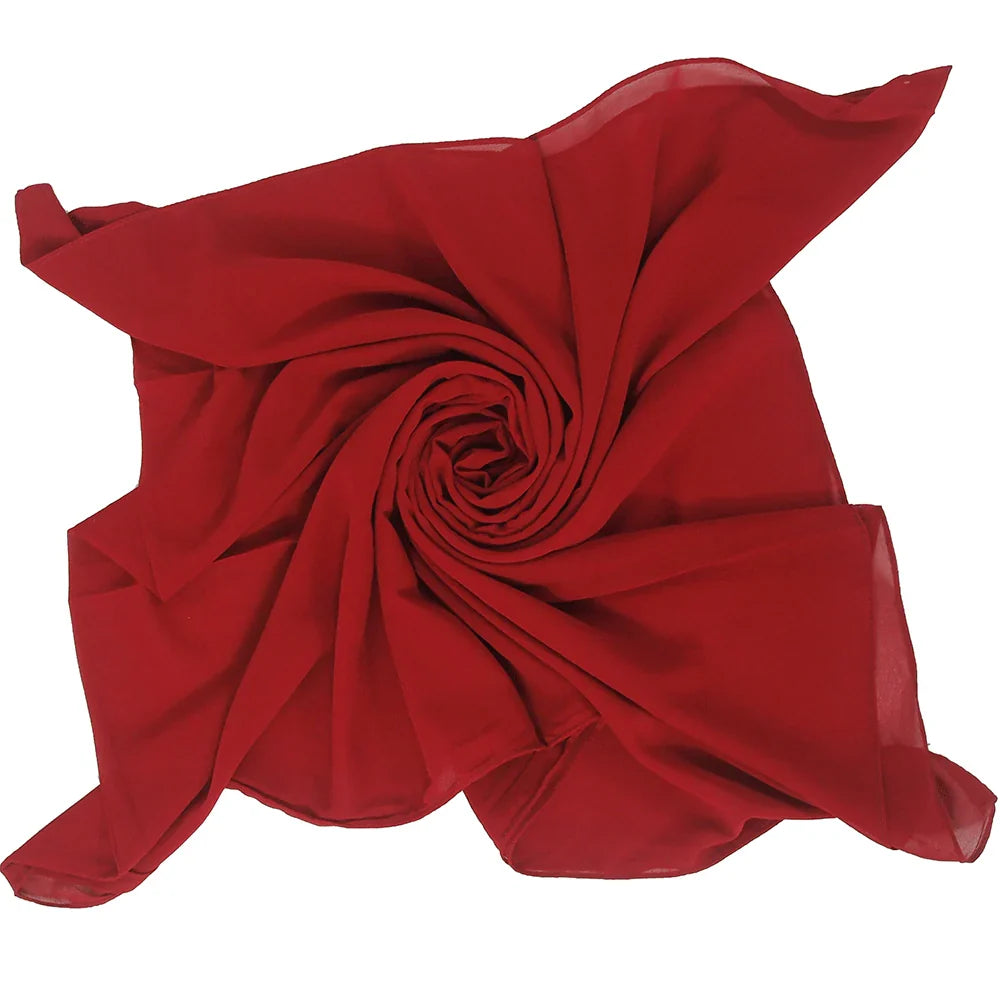 Scarlet Chiffon Hijabs - Maroon