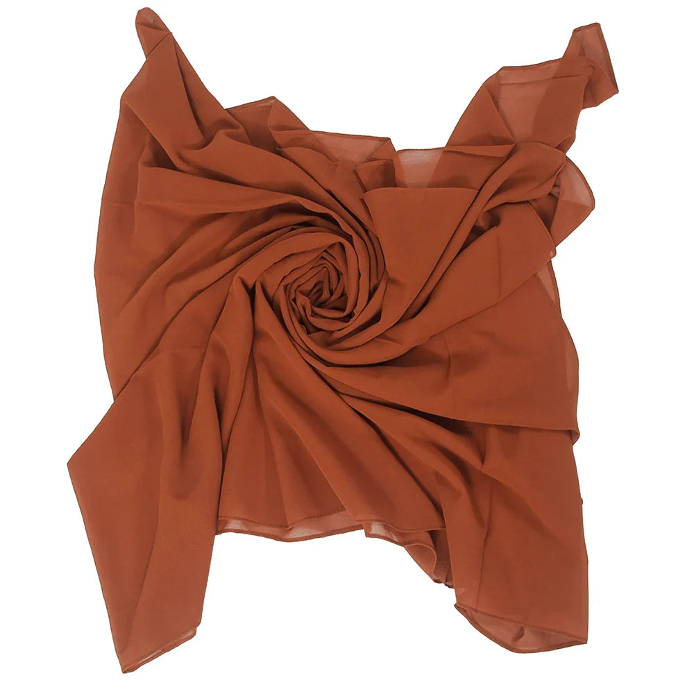 Choco Chiffon Hijab - Light Brown