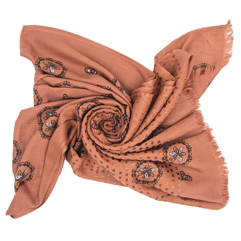 Elsa Turkish Linen HIjab - Redish Brown