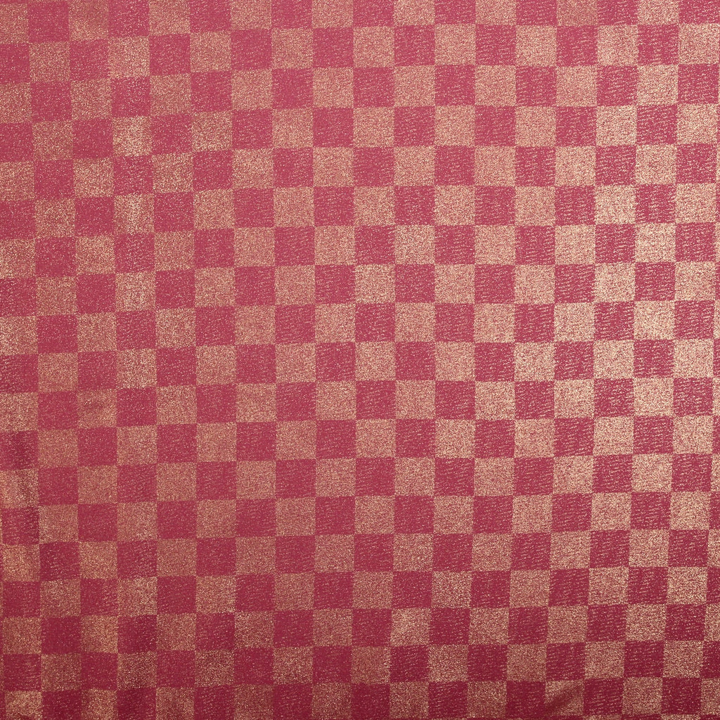 Chiffon Check Foil-Pink