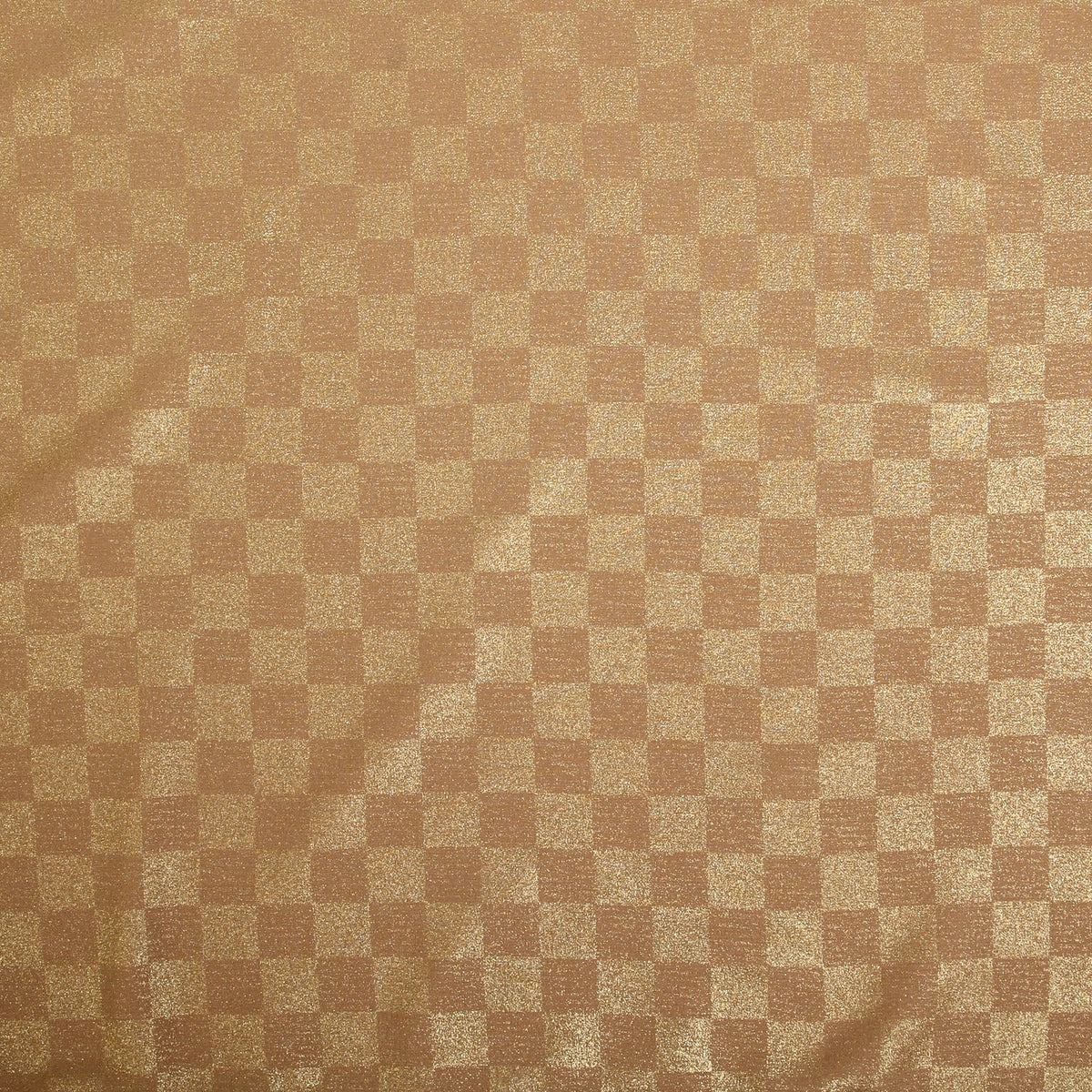 Chiffon Check Foil-Camel