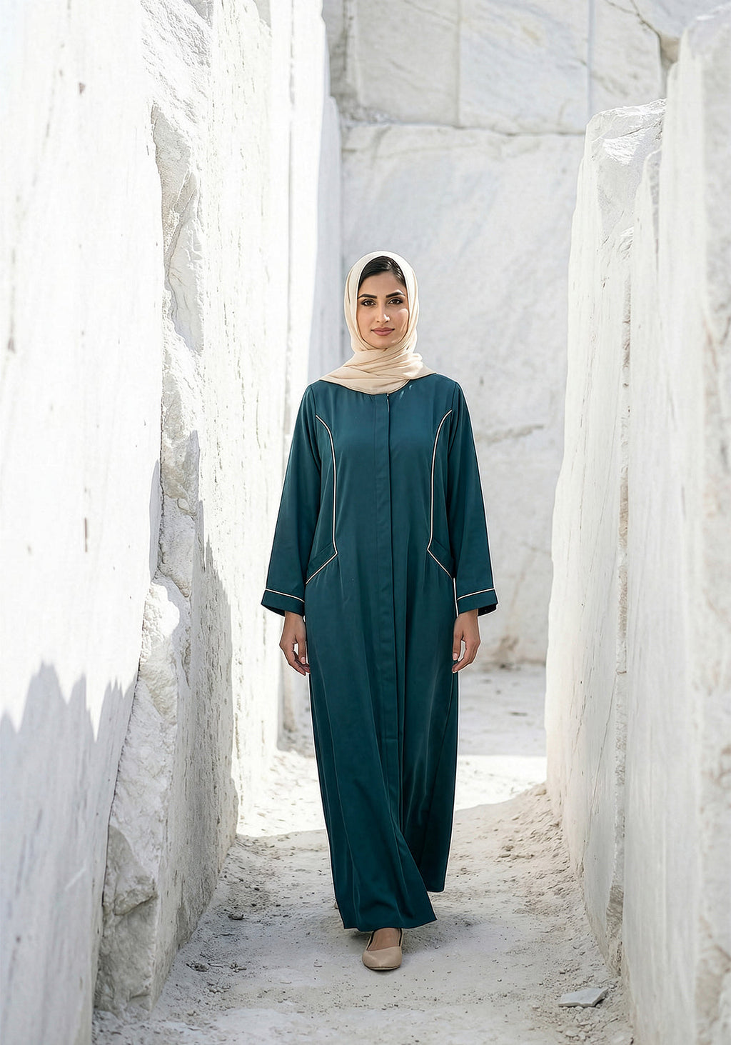 Double Pocket Abaya - Teal