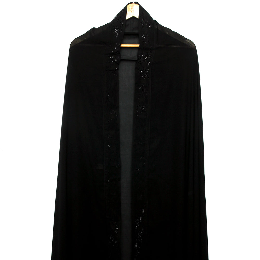 Black Stone Bow Flower - Irani Chadar