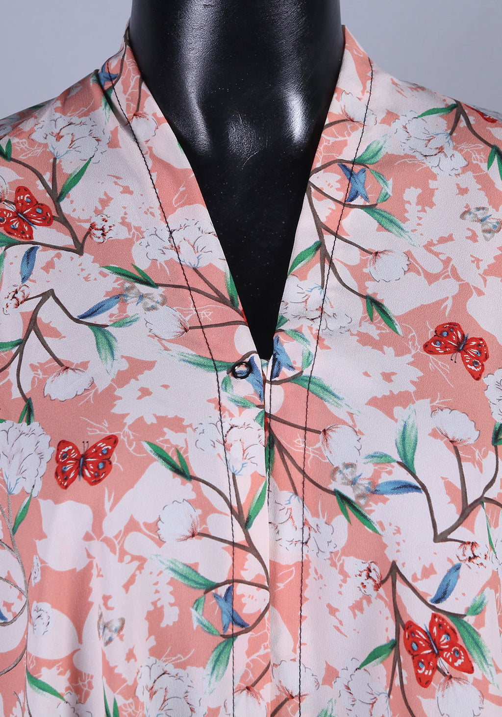 Peach Printed Abaya