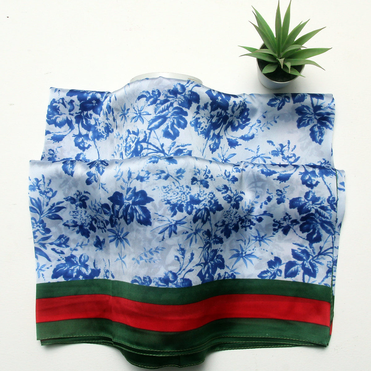Silk Branded-White-Blue