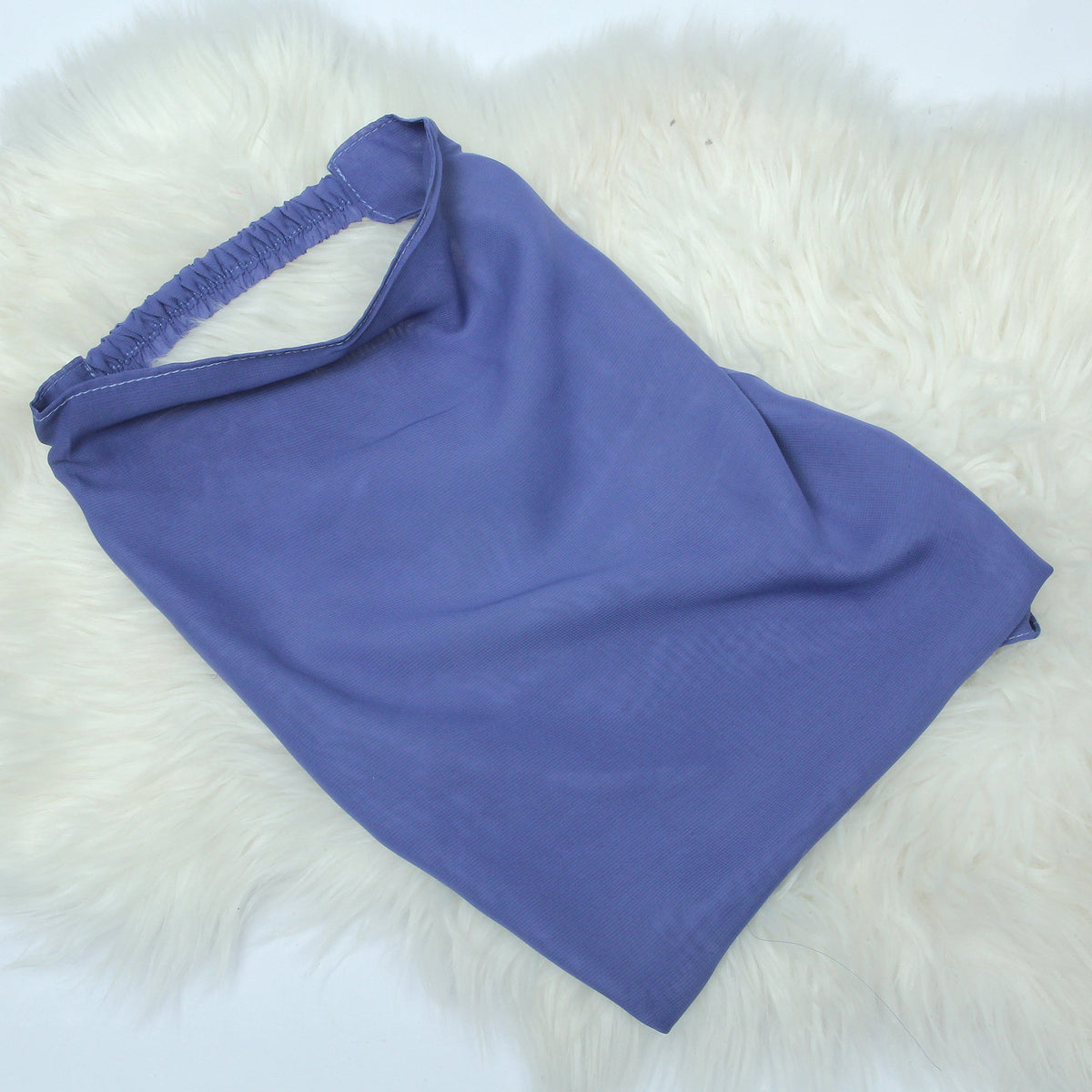 Chiffon Elastic Niqab - Blue