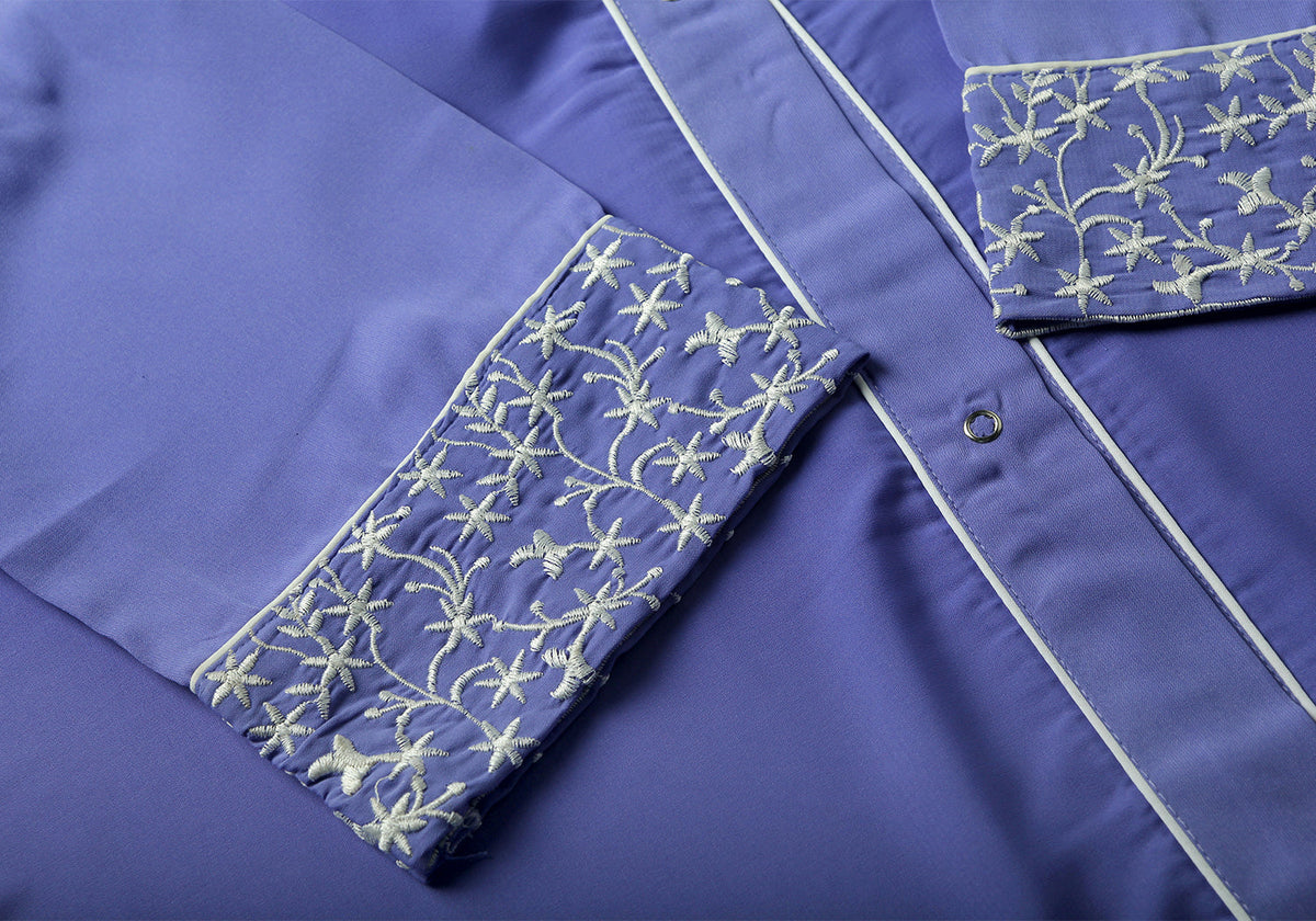 Ferozi Sleeves Embroidery Kids Abaya