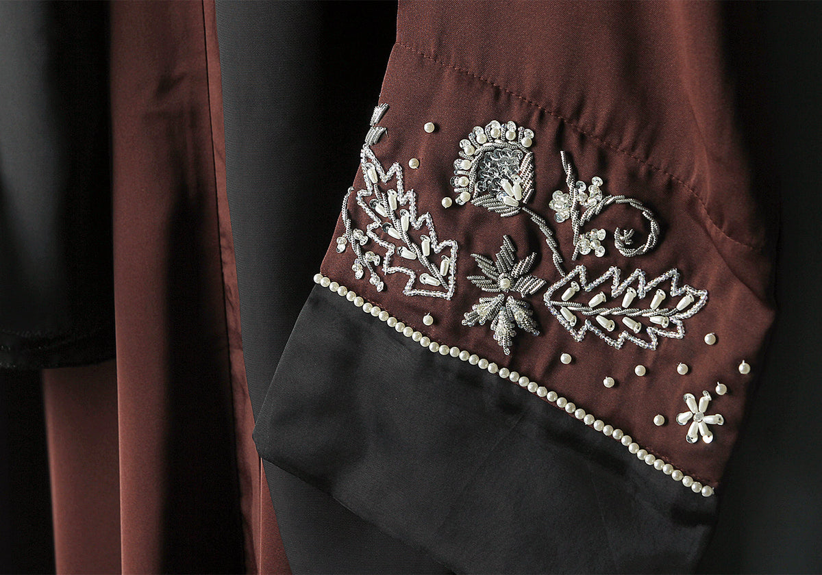 Chocolate Brown Handwork Kids Abaya