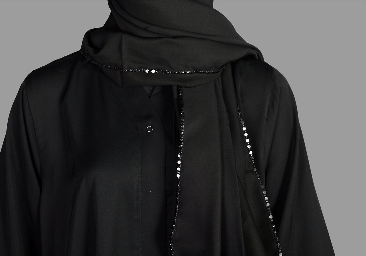 Black Net Sleeve Style Abaya