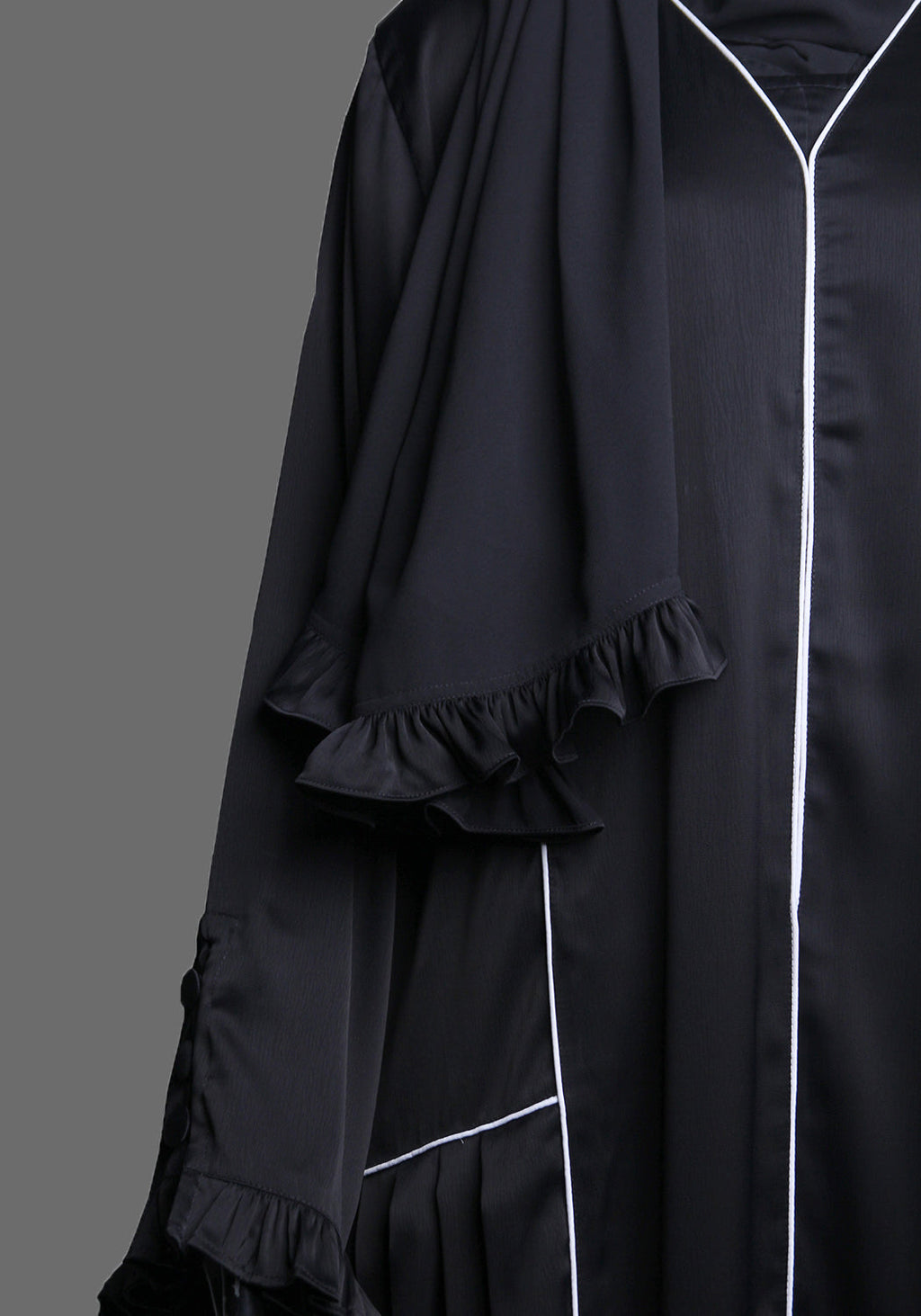 Black frill abaya