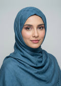 Afareen Cotton Hijab - Metalic Blue