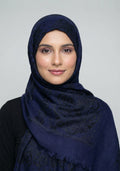 Humna Lawn Hijab - Navy Blue