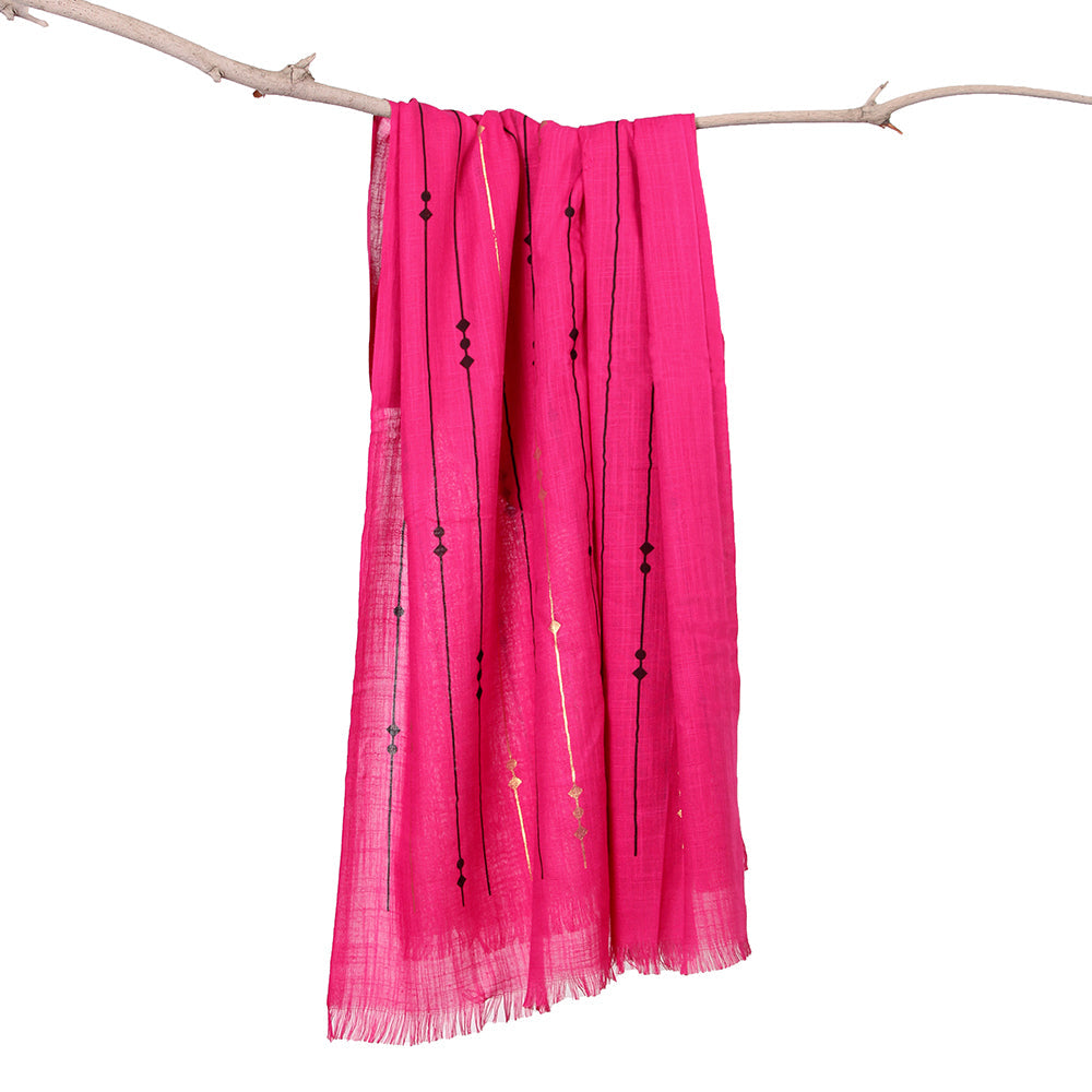 Turkish Lawn Foil Shocking Pink