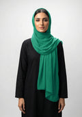 Plain Classic Georgette Hijab - Parrot Green