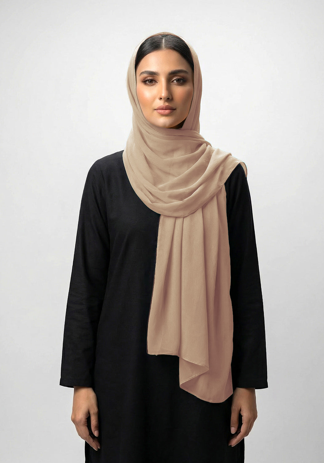 Plain Classic Georgette Hijab - Fawn