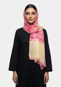 Ainaz Polyester Hijab - Pink and Yellow