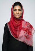 Organza Embroidery Maroon