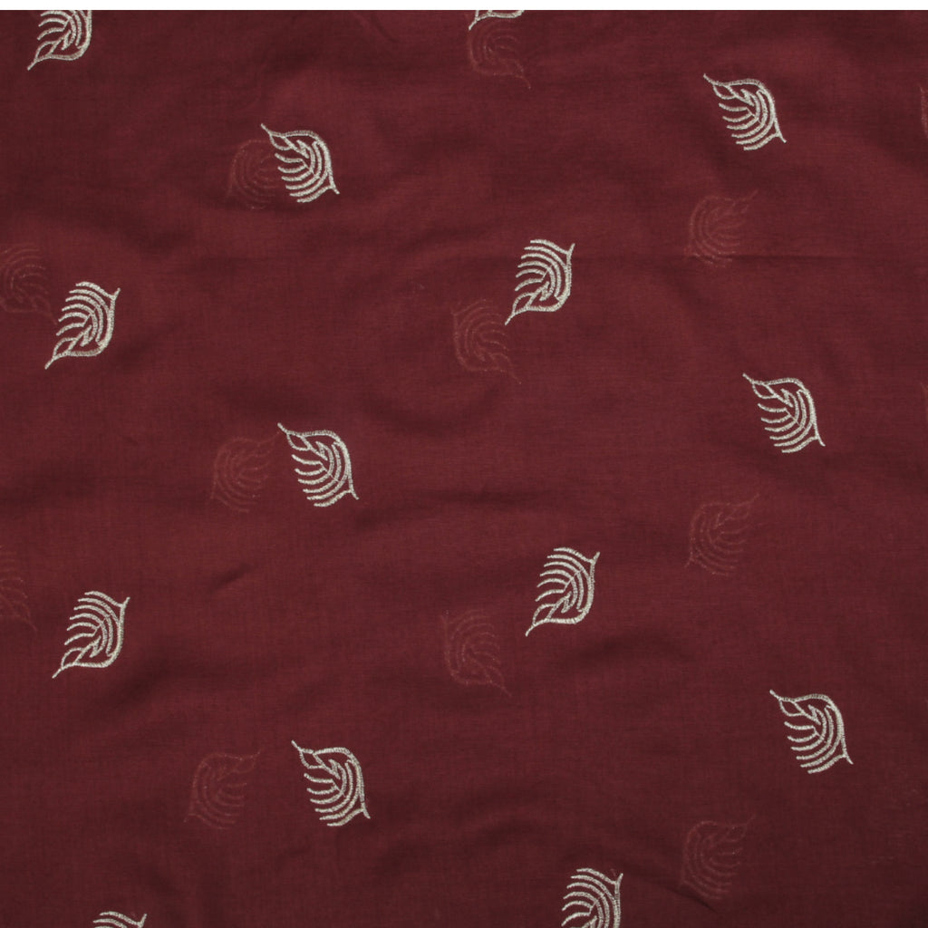 Lawn Embroadry-Maroon