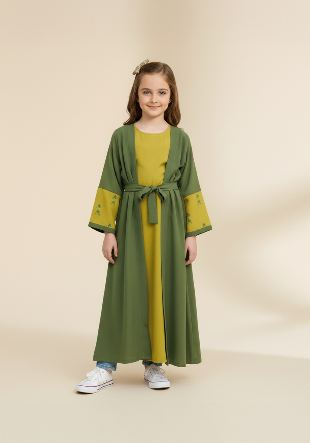 Golden Olive Kids Abaya