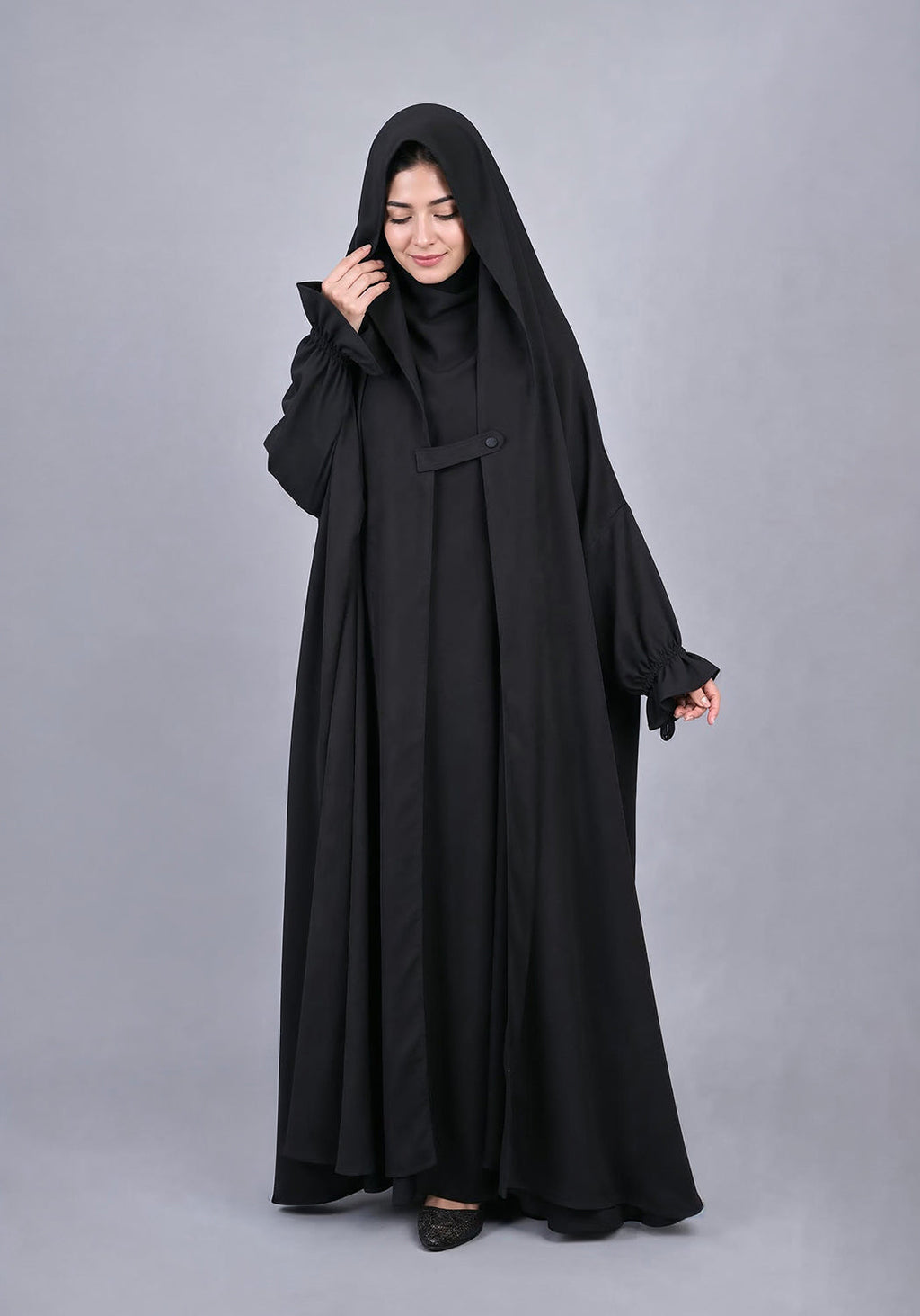 Layered Saudi Jilbab - Black